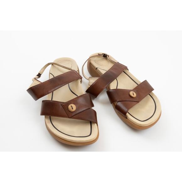 Dansko Sissy Brown Leather Ankle Strap Comfort Sandals Womens 9.5 / EU 40 - Picture 1 of 9